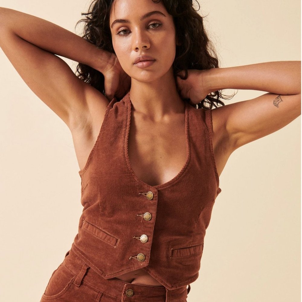 NWT Rolla's Dallas Vest in Chestnut Cord Brown